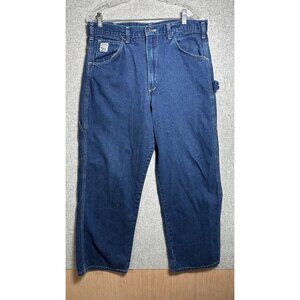 Vintage Pointer Brand Mens Size 36 Jeans Denim Skater Blue Farmer Zip Pockets